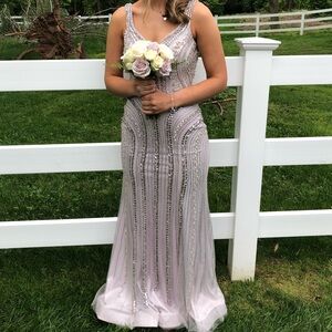Lilac Beaded Prom Dress